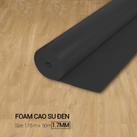 Foam Cao Su đen 1.7 mm - 1.2m