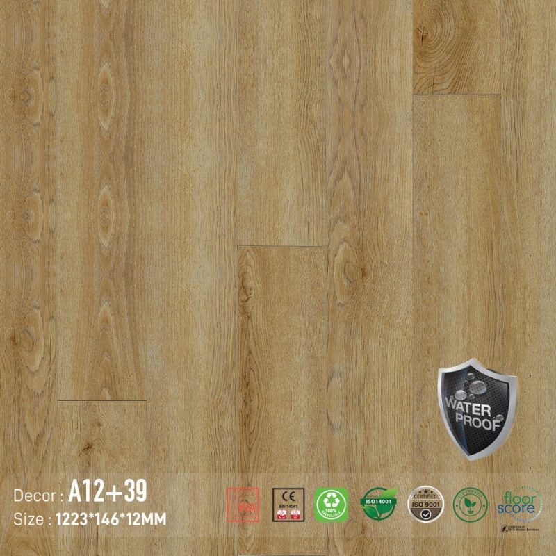Sàn Gỗ AROMA A12-39 – ảnh trực diện mặt ván