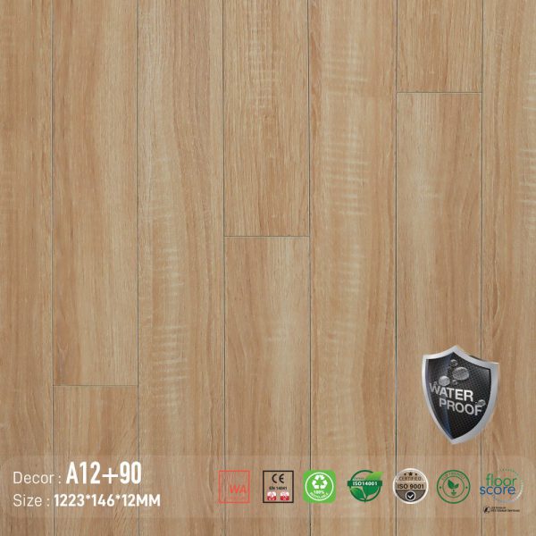 Sàn Gỗ AROMA A12-90 – ảnh trực diện mặt ván