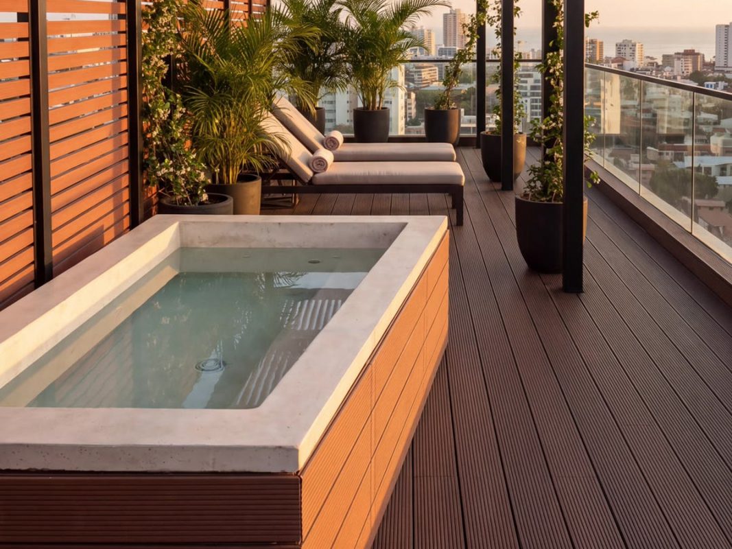 Sàn gỗ hồ bơi – hình 2 – Hoàng Gia Nam Việt