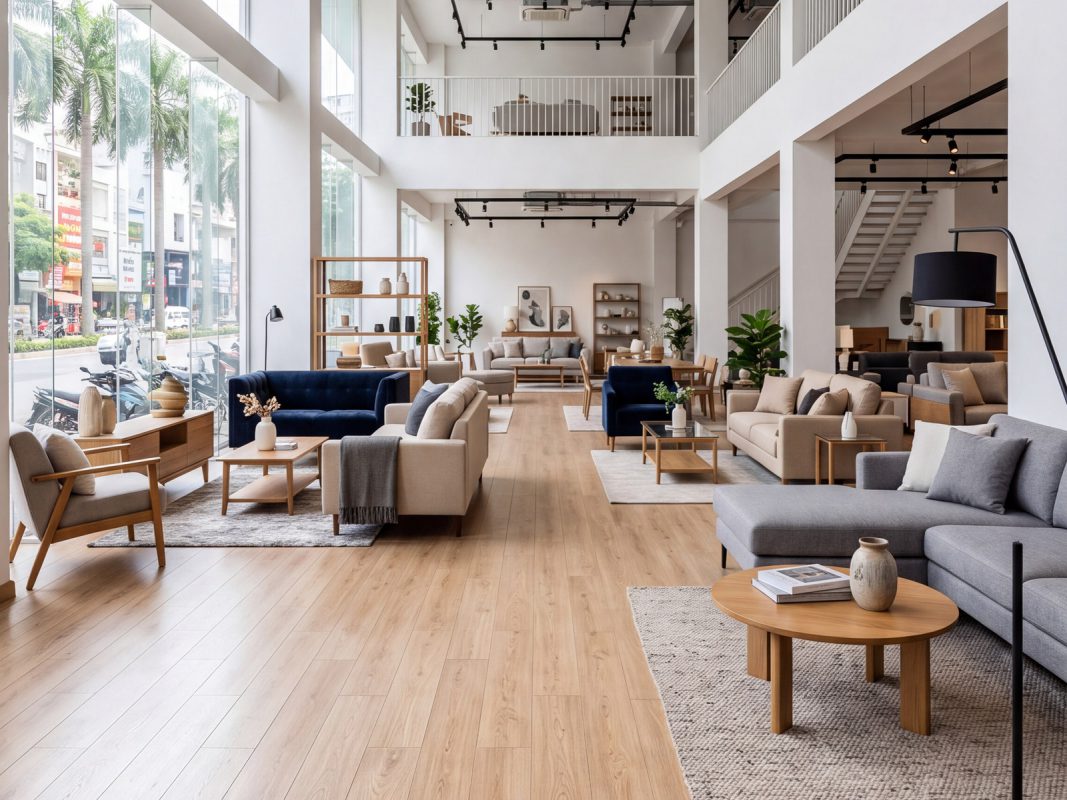 Sàn nhựa dán keo cho shop, văn phòng – hình 3 – Hoàng Gia Nam Việt